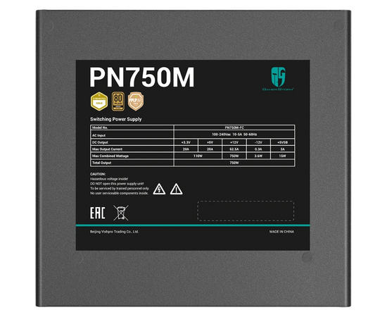  Блок питания Deepcool GamerStorm PN750M (GS PN750M) (ATX 3.1, 750W, Full Cable Management, PWM 120mm fan, Active PFC, 80+ Gold, Gen5 PCIe) RET 